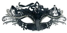Venetian Eye Mask Black Silver Laser Mardi Gras Halloween Prom Costume Party