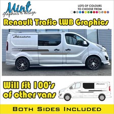 LWB RENAULT TRAFIC Motorhome Camper Stripes Decals Stickers Van Graphics 055