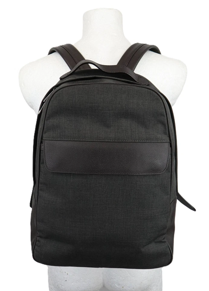 Suitsupply Tasche Herren One Größe Grau Reißverschluss Kalbsleder Blend Rucksack - Bild 4 von 4