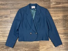 Vintage Pendleton Jacket Womens Size 12 Green Pure Virgin Wool Blazer Made USA