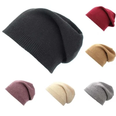MARKENLOS Feinstrick Beanie Mütze Kaschmir Herbst Wintermütze für Damen Herren Long Slouch