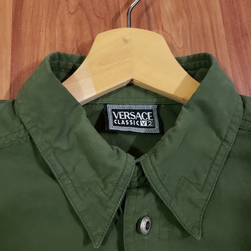 Vintage Versace Classic V2 Langarmshirt mit Knopfleiste Herren Medium Stickerei - Bild 3 von 11