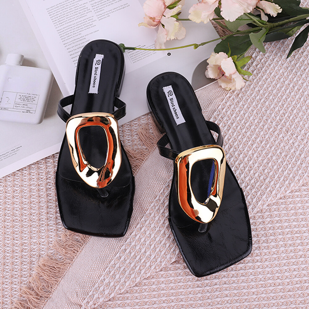 PANTOFOLA D’ORO Sandali donna infradito quadrati punta aperta slide sandali bassi ciabatte per estate