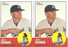 2 CARD 2012 TOPPS HERITAGE JERRY SANDS BASEBALL CARD LOT #310