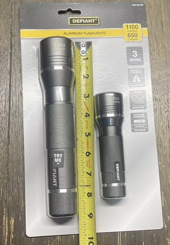 Linterna LED de aluminio de 1100 y 650 lúmenes deslizable para enfocar (paquete de 2) Foto 3 de 4