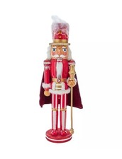 RED VELVET NUTCRACKER with Scepter Christmas Figure 15" Tall, by Kurt Adler
