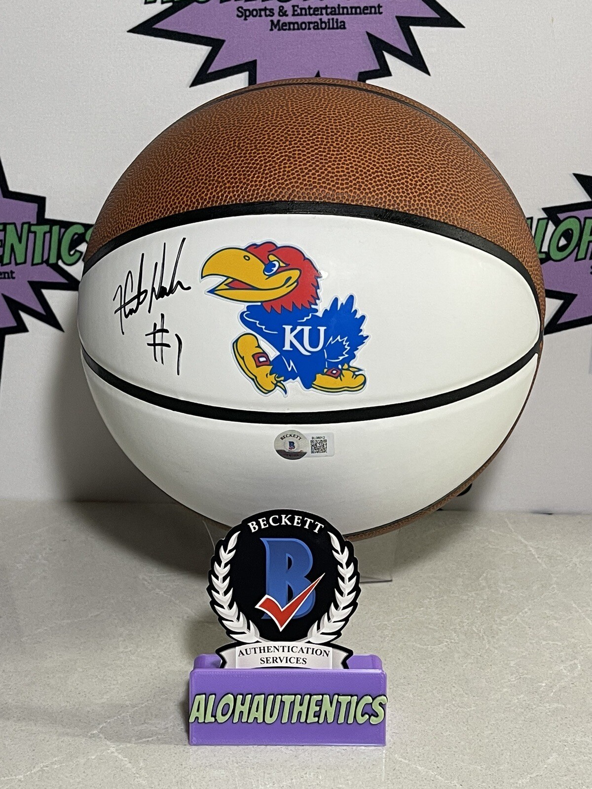 Hunter Dickinson Autographed Signed Kansas Jayhawks BASKETBALL BECKETT BAS COA 