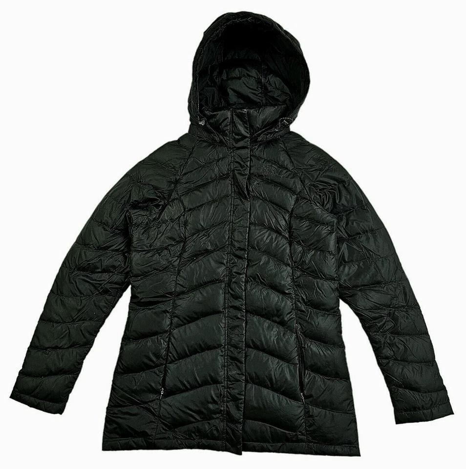 *HOT Women's THE NORTH FACE @ 600 QUILTED DOWN HOODED PUFFER BLACK COAT Jacket S - Image 2 of 4