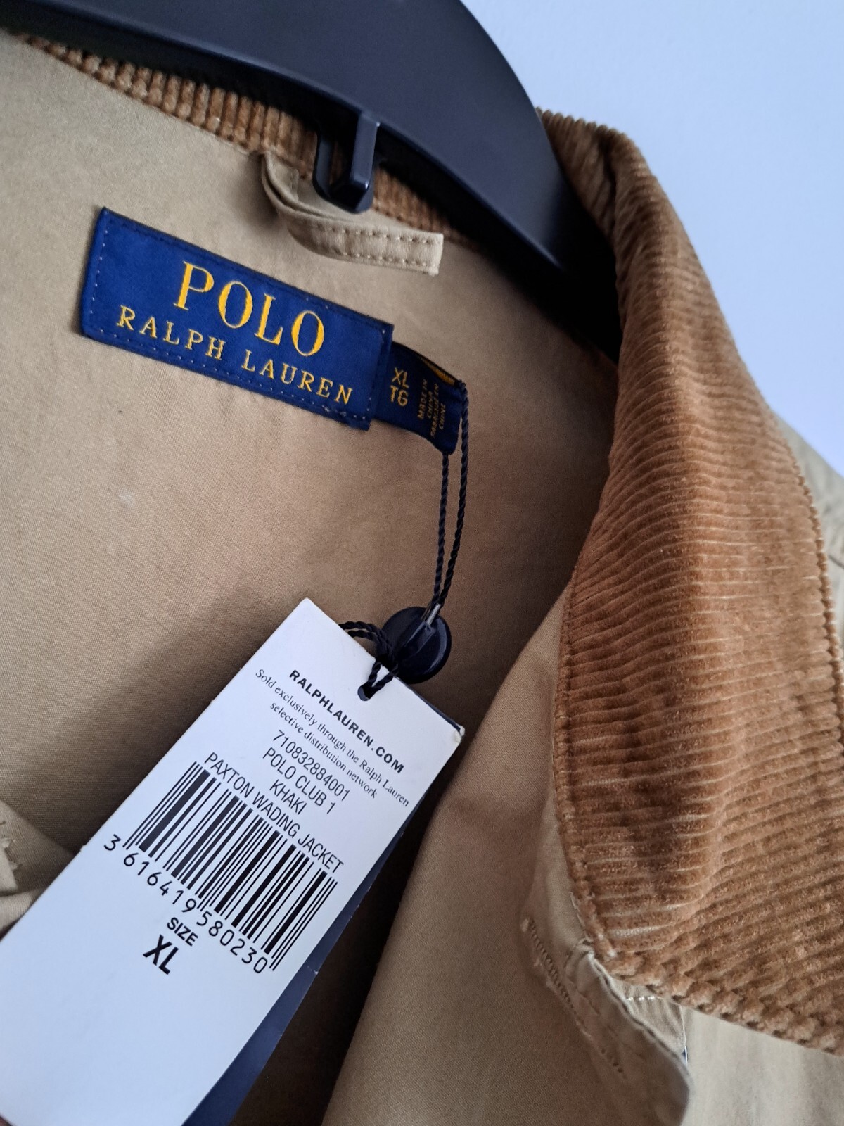 POLO RALPH LAUREN SHEARLING PATCH  JACKET IN KHAKI DESERT .SIZE XL