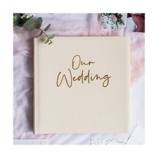 Wedding Photo Album Cream  Gold   Blank Wedding Scrapbook Album   Pictures ...
