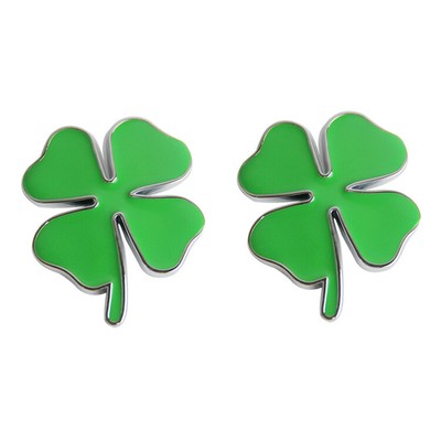 2pcs Four Leaf Clover 3D Auto Car Emblem Sticker Vier Blatt Clover Aufkleber 