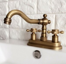 Antique Brass 4" Centerset Bathroom 2 Holes Basin Sink Faucet Mixer Tap Gan063