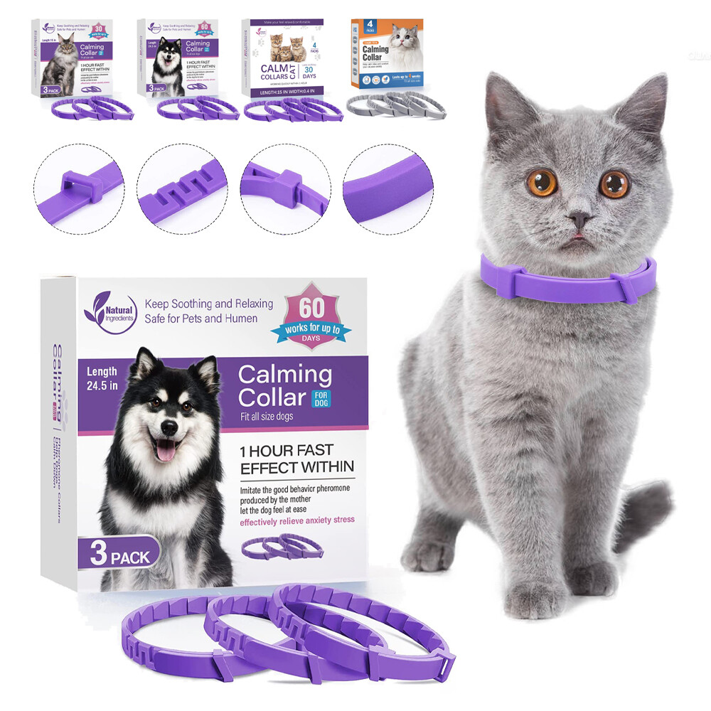 4/3 Pack Calming Collar for Cats, Cat Calming Collars, Natural Cat