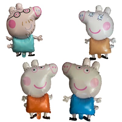 4 PCS / set PEPPA PIG foil balloons birthday party BABY SHOWER supplies PARTY