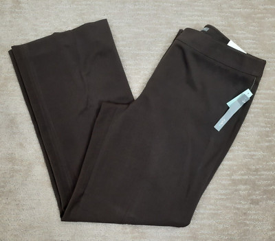 Apt. 9 Women's 14 Pearson Dress Pant Brown Straight Mid Rise Stretch Career NWT