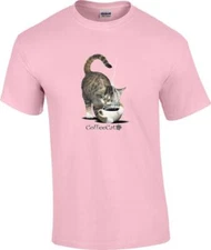 Coffee Cat T-Shirt Cute Coffee Cup Cat Lover Tee