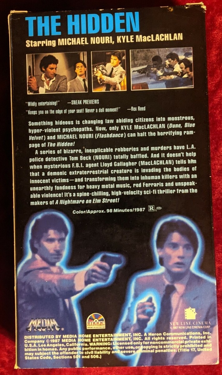 The Hidden (VHS, 1987) 80s Horror - Video Showcase Rental - Tested