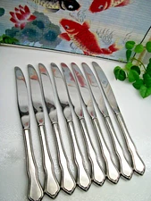 8   Oneida  S.S.S.  Capri Duet  TRINITY  Stainless Steel  Dinner Knives