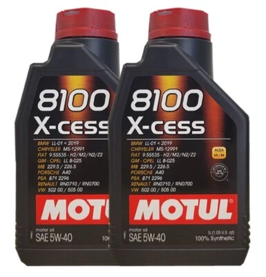 Motul 8100 X-Cess 5W-40 Huile Moteur 2 Litres BMW LL-01 MB-229.5 RN0710 RN0700 - Photo 1/3