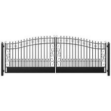 ZUMI 18x6ft Dual Swing Driveway Gates Outdoor Driveway Fence Gates for Home