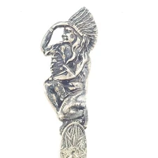 Grand Canyon Arizona Sterling Silver Full Figural Native American Souvenir Spoon