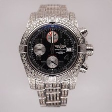 Breitling Avenger ll 43mm Chrono Black Dial 12ct Mens Steel Auto Watch A13381 2