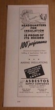 Vtg 1943 WWII ERA Ad - ABSCO ASBESTOS SUPPLY COMPANIES 321 First Ave So. Seattle