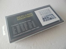 225 PC Universal Quality Rubber O-Ring Assortment with Case New