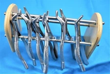  4 GERMAN STAINLESS STEEL DENTAL EXTRACTING EXTRACTION FORCEPS -WITH RACK