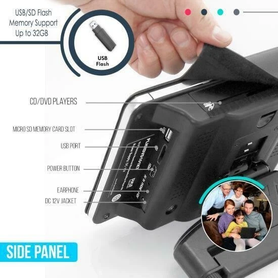 Pyle PLHRDVD904 Car Headrest Mount DVD Player, Video Display Monitor 9.4’’’ - Image 2 of 4