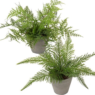 2PCS Fake Plants Potted Artificial Plants Greenery Faux Fern Eucalyptus Décor...