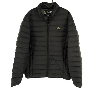 SCHOTT Men Black Padded Quilted Jacket Coat Size L