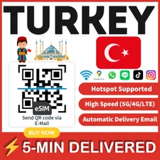 [eSIM] Turkey eSIM mobile data - Unlimited data Unlimited internet eSIM CARD🛜A+