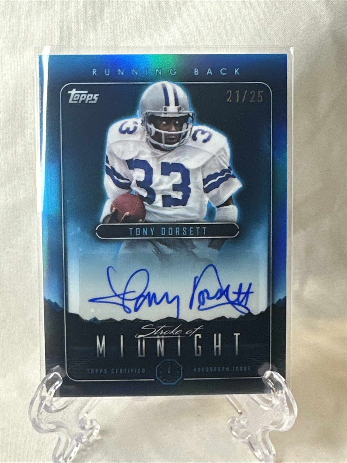 Tony Dorsett 2024 Topps Midnight Auto /25 Stroke of Midnight Moonrise Legend