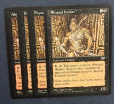 MTG 4X MIRAGE ABYSSAL HUNTER NM MAGIC THE GATHERING CREATURE RARE BLACK ENGLISH