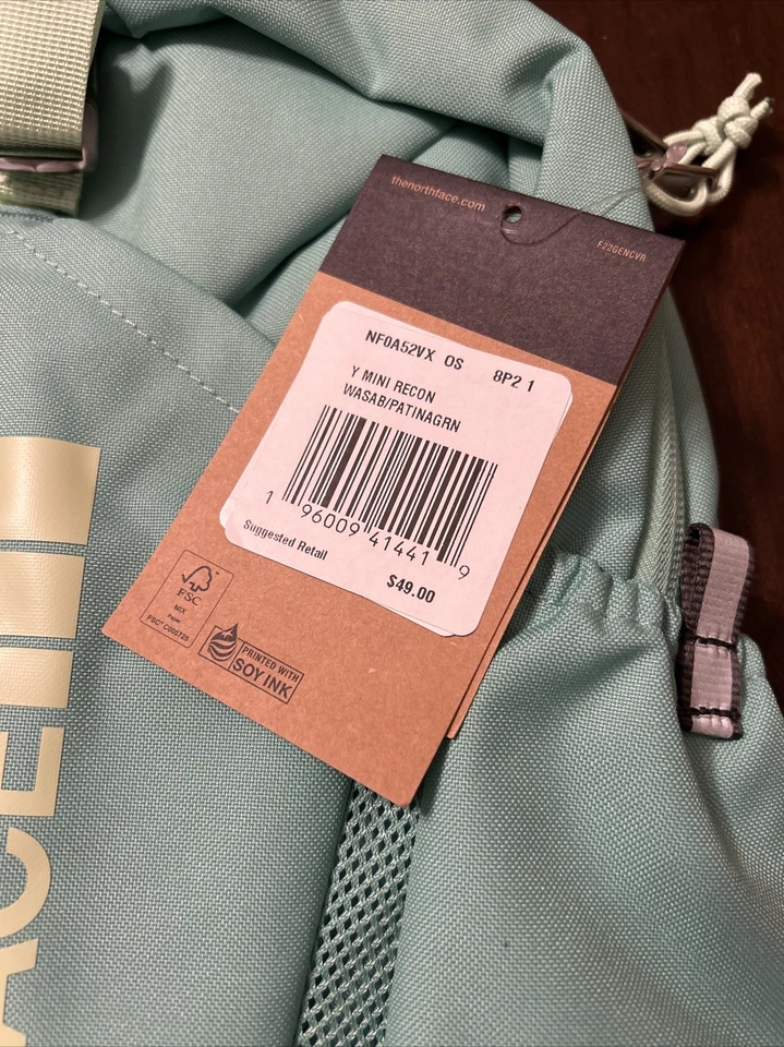 THE NORTH FACE Y Mini Recon Wasabi Pátina Verde - ¡NUEVO CON ETIQUETAS! Foto 3 de 4