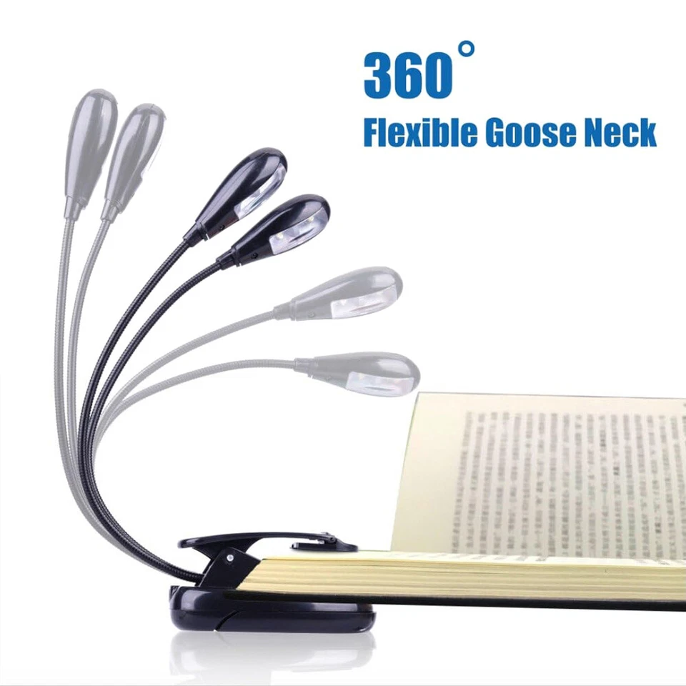 Portable Double-Head Clip Light LED Reading Lights USB/Battery Music Stand Light - image 3 of 4
