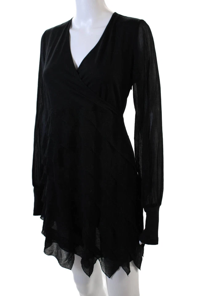Vestido Anne Fontaine para mujer manga larga hasta la rodilla línea A negro talla 40 EUR Foto 2 de 4
