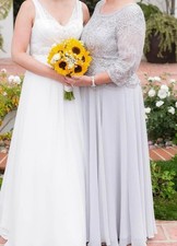 Dress GRAY Mother of Bride/Groom, 3/4 sleeve XXL size 14-16 Cruise formal