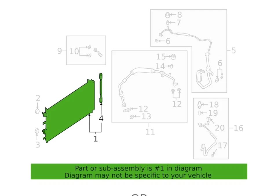 Condensador A/C OEM para Ford Escape Motorcraft 2020-2023 - Imagem 2 de 3