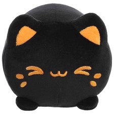 Aurora Tasty Peach Pumpkin Sesame Meowchi Cat 7 Inch Plush Stuffed Animal Black