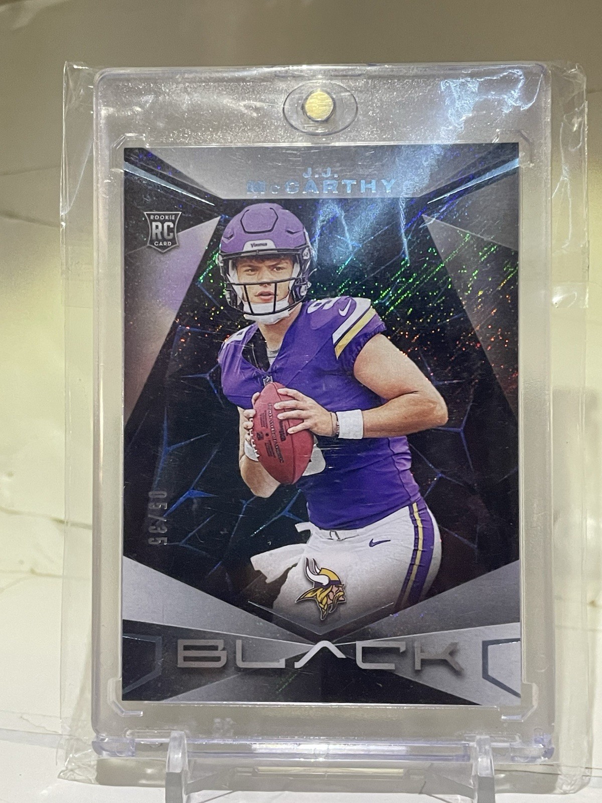2024 Panini Black - Rookies J.J. McCarthy #134 Sapphire /35 (RC)