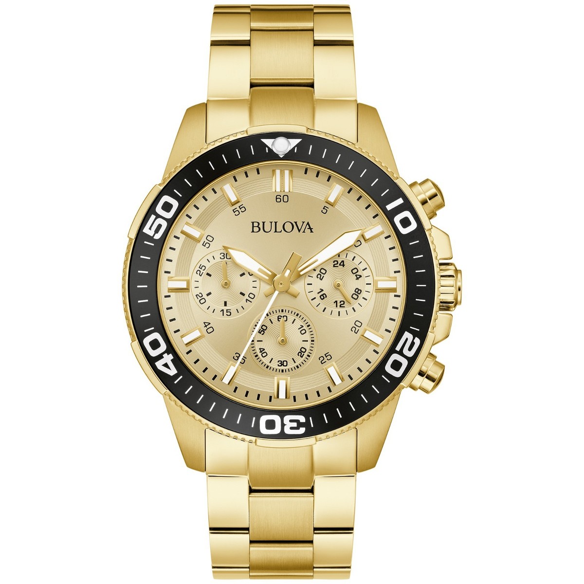 Bulova Men's Sport Chronograph Stainless Steel Gold Quartz Watch