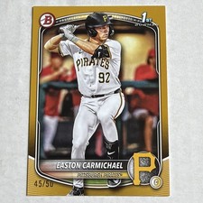 2025 Bowman Draft Easton Carmichael Gold Border /50 Rookie Pirates RC