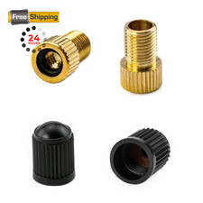 Quacc 2 PCS Presta Valve Adapter Bicycle Adapter, Gold and Black