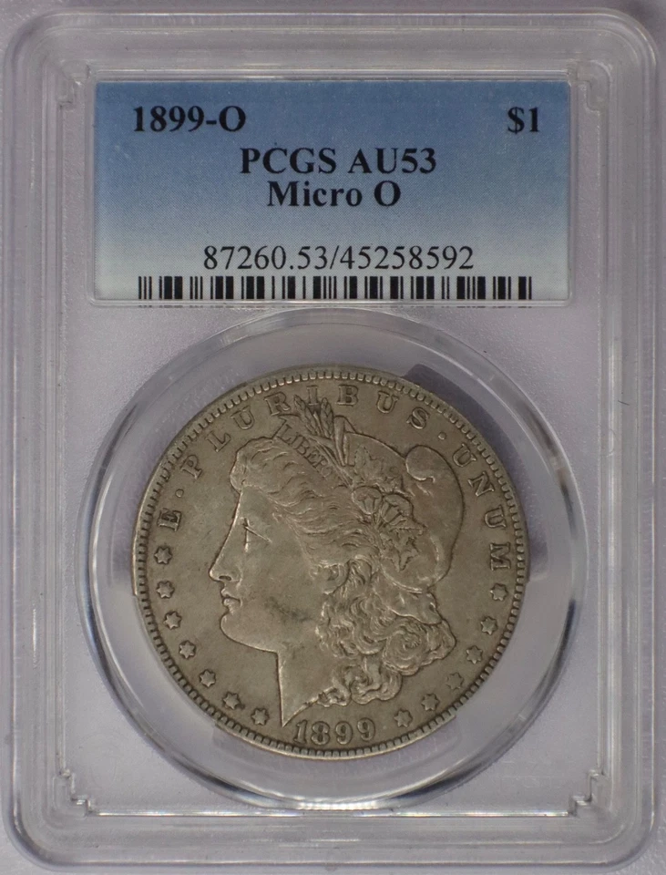 Dólar de plata Micro O Morgan 1899-O - PCGS AU 53 Foto 3 de 4