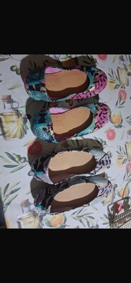 2 pairs Tieks Women's Snake Skin Leather Slip-On Ballet Flats Multicolor US 10