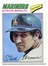 1977 Topps #606 Steve Braun Baseball Card - Seattle Mariners 