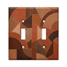 Terracotta Abstract Geometric Light Switch Plate Cover Decorative Toggle Outlet