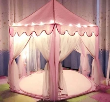 Girls Pink Princess Castle Playhouse Children Kid Play Tent Outdoor Indoor P2